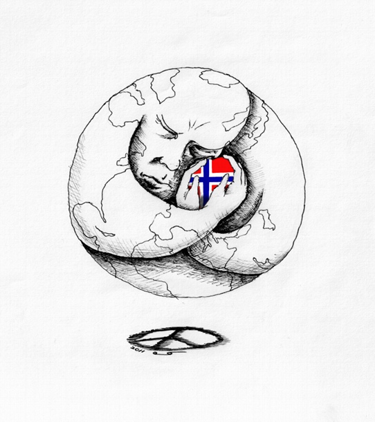 Political-Cartoon-Love-for-Norway-copyright-2011-by-Iranian-American-Cartoonist-and-Artist-Kaveh-Adel.jpg